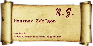 Meszner Zágon névjegykártya